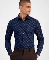 Alfani Men's Slim-Fit 4-Way Stretch Medallion Dress Shirt, Created for Macy's