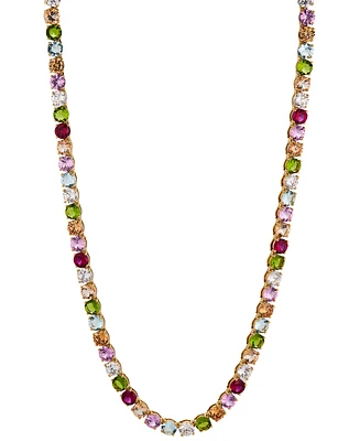Eliot Danori 18k Gold-Plated Multicolor Mixed Stone 16" Tennis Necklace, Created for Macy's