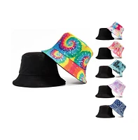 Unisex Reversible Tie Dye Solid Bucket Hat