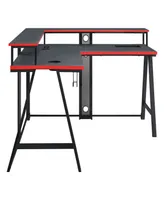 Office Star 36" Metal Disruptor L-Shape Gaming Desk