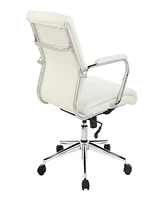 Office Star 41.25" Fabric, Chrome Mid Back Manager's Chair