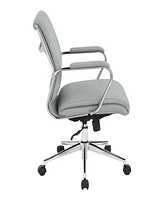 Office Star 41.25" Fabric, Chrome Mid Back Manager's Chair