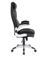 Office Star 49.5" Leather, Nylon Executive Bonded Leather Chair