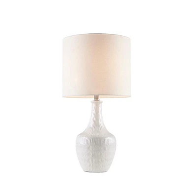 Home Outfitters White Ceramic Table Lamp, Great for Bedroom, Living Room, Modern/Contemporary