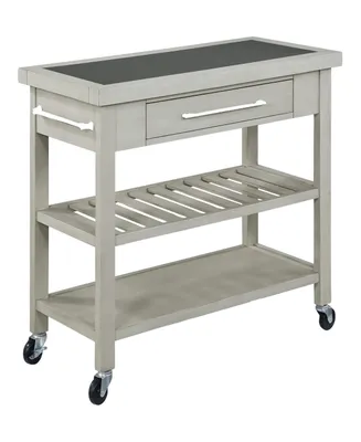 Office Star34" Wood, Steel Bridgeford Kitchen Island