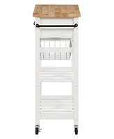 Office Star 33.75" Wood Hampton Kitchen Cart