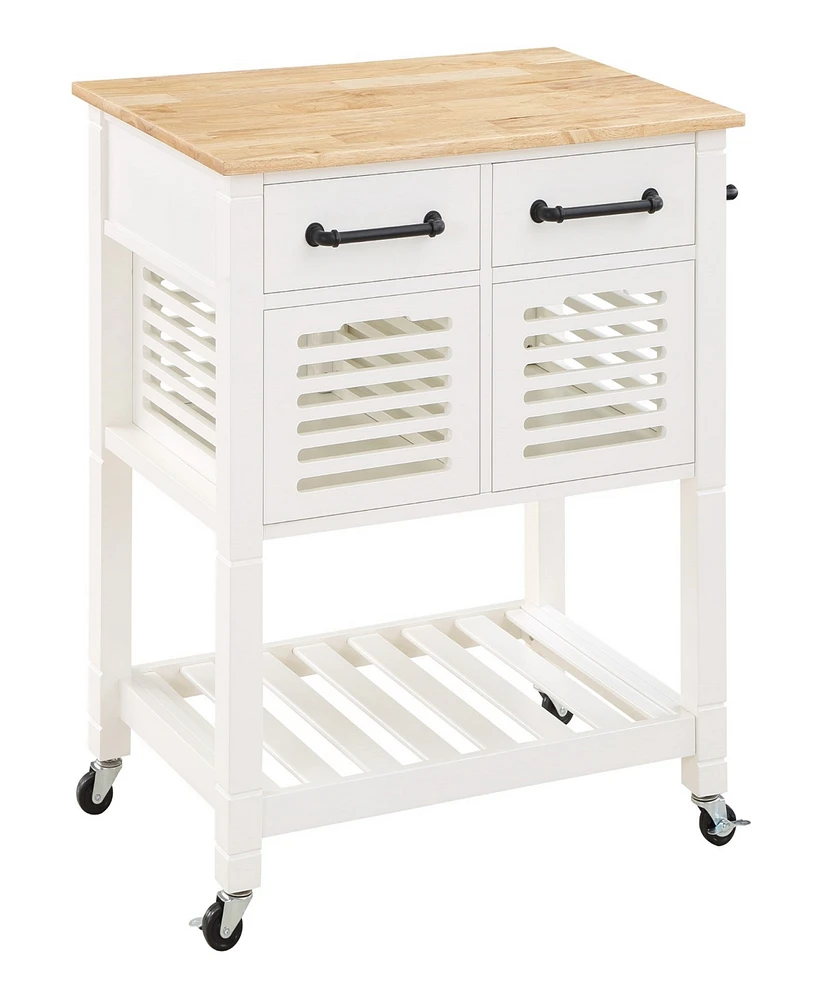 Office Star 34.25" Wood Stafford Kitchen Cart