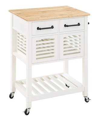 Office Star 34.25" Wood Stafford Kitchen Cart