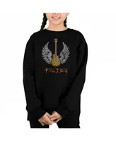 Lyrics To Free bird - Big Girl's Word Art Crewneck Sweatshirt