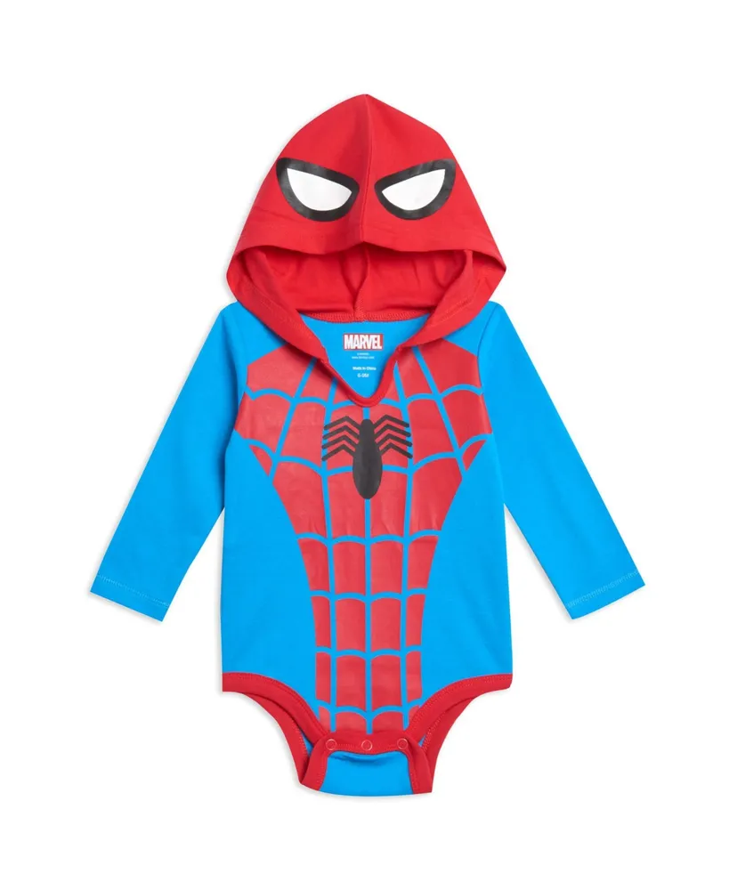 Infant Boys Marvel Avengers Hulk Captain America Spider-Man 3 Pack Cosplay Bodysuits Multicolored