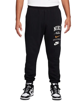Nike Men's Club Fleece Stacked Logo-Print Cuffed Pants