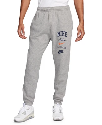 Nike Men's Club Fleece Stacked Logo-Print Cuffed Pants