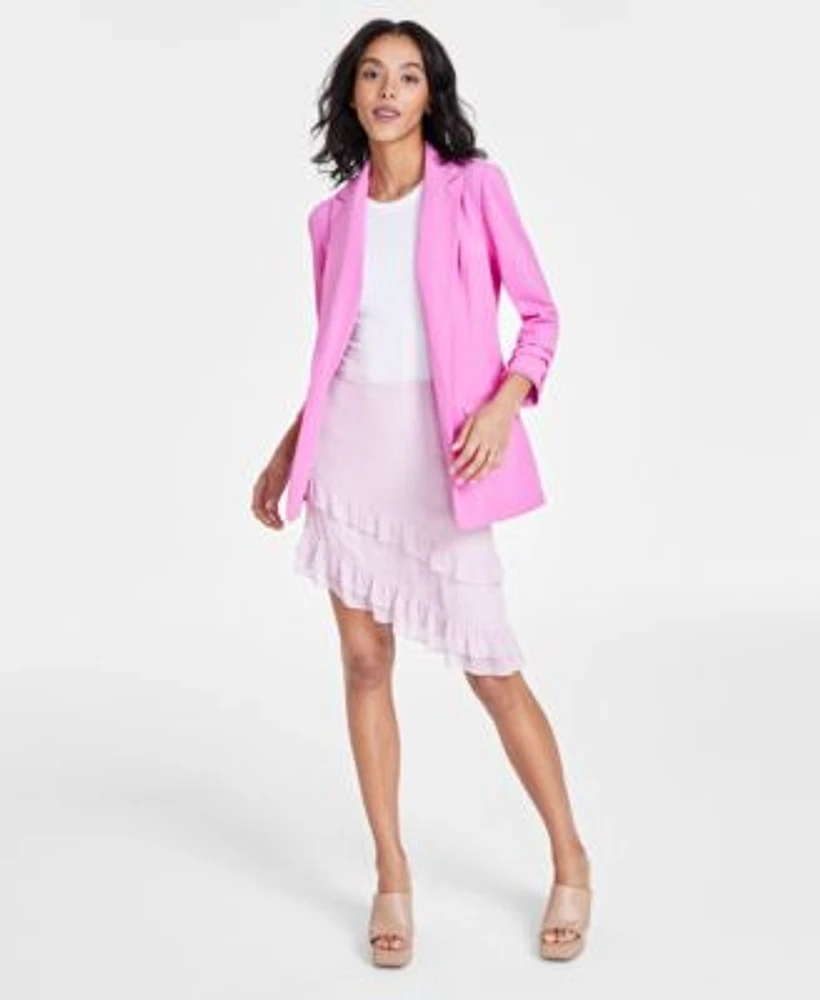 Bar Iii Womens Blazer Bodysuit Ruffled Skirt Created For Macys