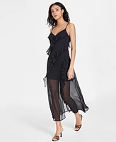 Bar Iii Women's Sleeveless Ruffled Maxi Dress, Created for Macy's