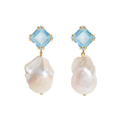 Blue Topaz Baroque Drops