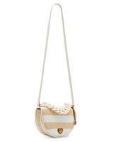 Betsey Johnson Nauti-Gal Half Moon Raffia Flap Bag