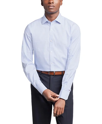 Tommy Hilfiger Men's Th Flex Slim Fit Wrinkle Resistant Stretch Twill Dress Shirt