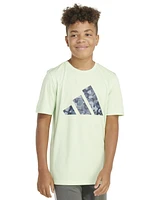 adidas Big Boys Short Sleeve Pebble Camo Logo Polyester T-Shirt