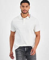 Guess Men's Embroidered Floral Short-Sleeve Polo Shirt