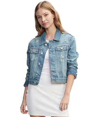 Tommy Jeans Women's Izzie Slim-Fit Distressed Denim Jacket