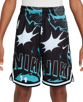 Nike Big Boys Dri-fit Dna Classic-Fit Printed Mesh Basketball Shorts