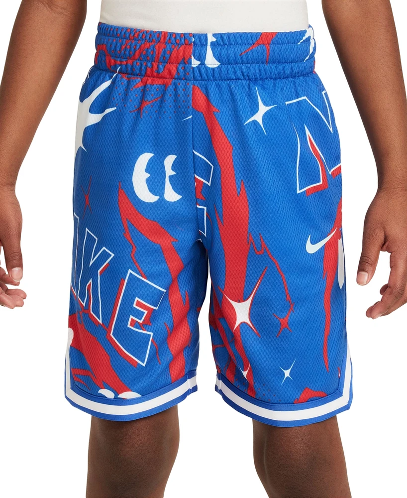 Nike Big Boys Dri-fit Dna Classic-Fit Printed Mesh Basketball Shorts