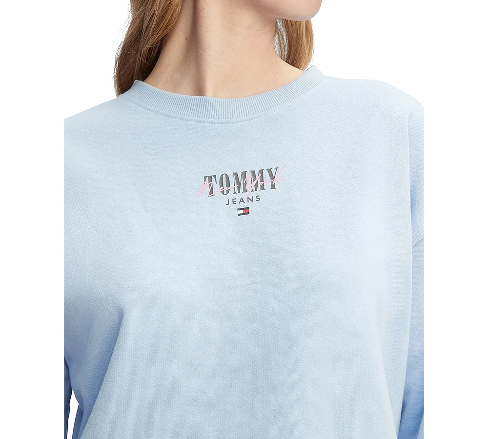 Tommy Jeans Women's Relaxed-Fit Essential Logo Crewneck Sweater