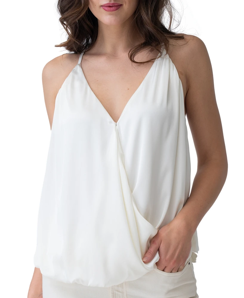 Adrienne Landau Women's Twist-Front V-Neck Top