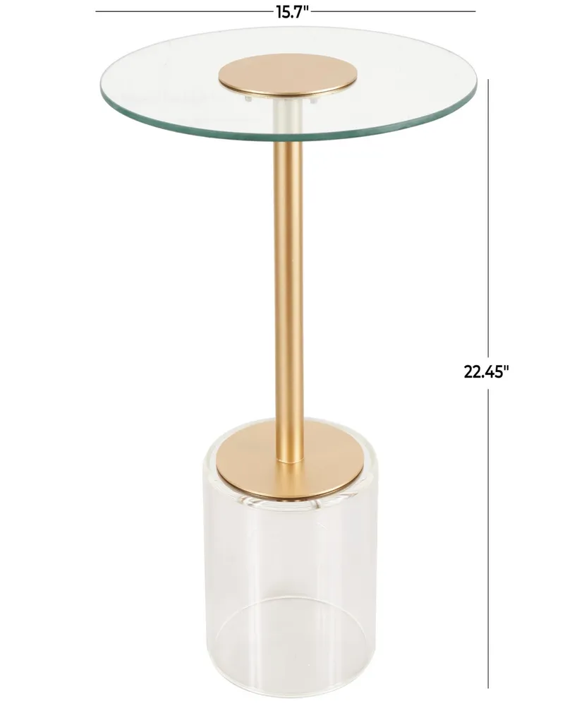 Rosemary Lane 16" x 16" x 22" Acrylic Elevated Base and Gold-Tone Stand Accent Table