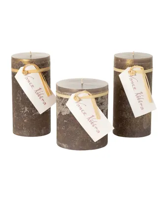 Vance Kitira Ritz Timber Pillar Candles Kit, Set of 3