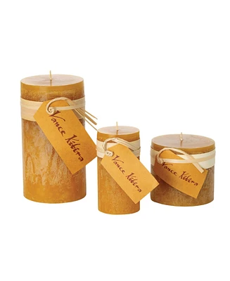 Vance Kitira Timber Pillar Candles, Set of 3