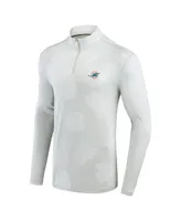 Men's Tommy Bahama Gray Miami Dolphins Delray Frond IslandZone Half-Zip Sweatshirt