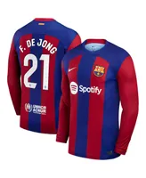 Men's Nike Frenkie de Jong Royal Barcelona 2023/24 Home Replica Long Sleeve Jersey