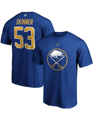 Men's Fanatics Jeff Skinner Royal Buffalo Sabres Authentic Stack Name and Number T-shirt