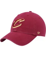 Men's '47 Brand Wine Cleveland Cavaliers Team Logo Clean Up Adjustable Hat