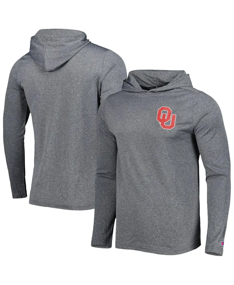 Men's Champion Gray Oklahoma Sooners Hoodie Long Sleeve T-shirt