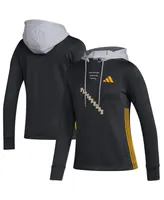 Women's adidas Black Pittsburgh Penguins Refresh Skate Lace Aeroready Pullover Hoodie