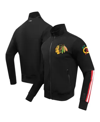 Men's Pro Standard Black Chicago Blackhawks Classic Chenille Full-Zip Track Jacket