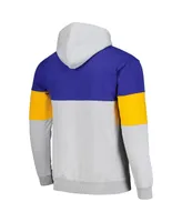 Men's Fanatics Royal Golden State Warriors Contrast Pieced Pullover Hoodie