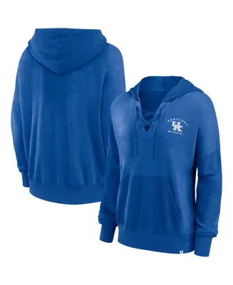Women's Fanatics Heather Blue Kentucky Wildcats Campus Lace-Up Pullover Hoodie