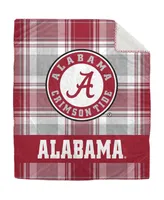 Pegasus Home Fashions Alabama Crimson Tide 50" x 60" Plaid Flannel Sherpa Plush Blanket