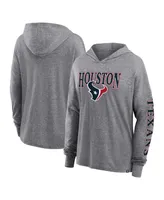 Women's Fanatics Heather Gray Houston Texans Classic Outline Pullover Hoodie