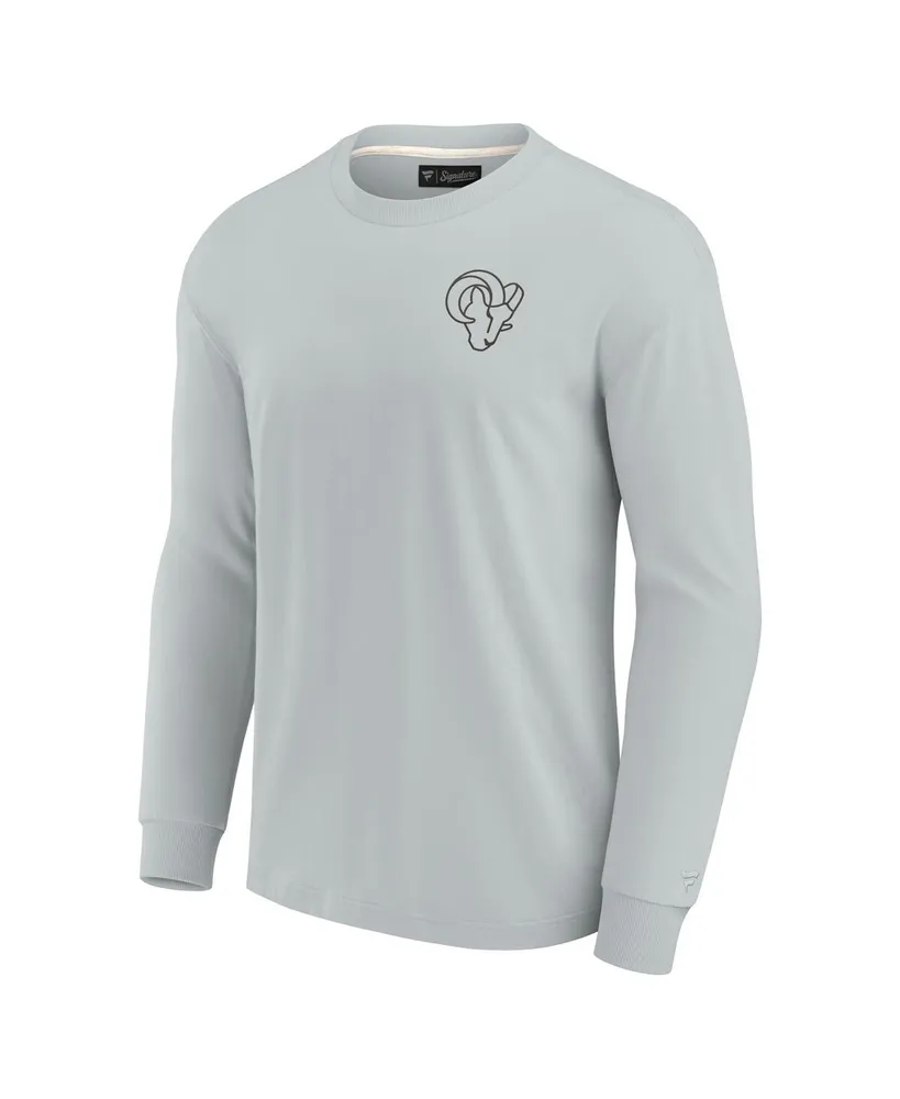 Men's and Women's Fanatics Signature Gray Los Angeles Rams Super Soft Long Sleeve T-shirt