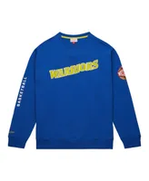 Men's Mitchell & Ness Royal Golden State Warriors Hardwood Classics There and Back Pullover Sweatshirt