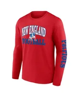 Men's Fanatics Red, Royal New England Patriots Throwback T-shirt Combo Set