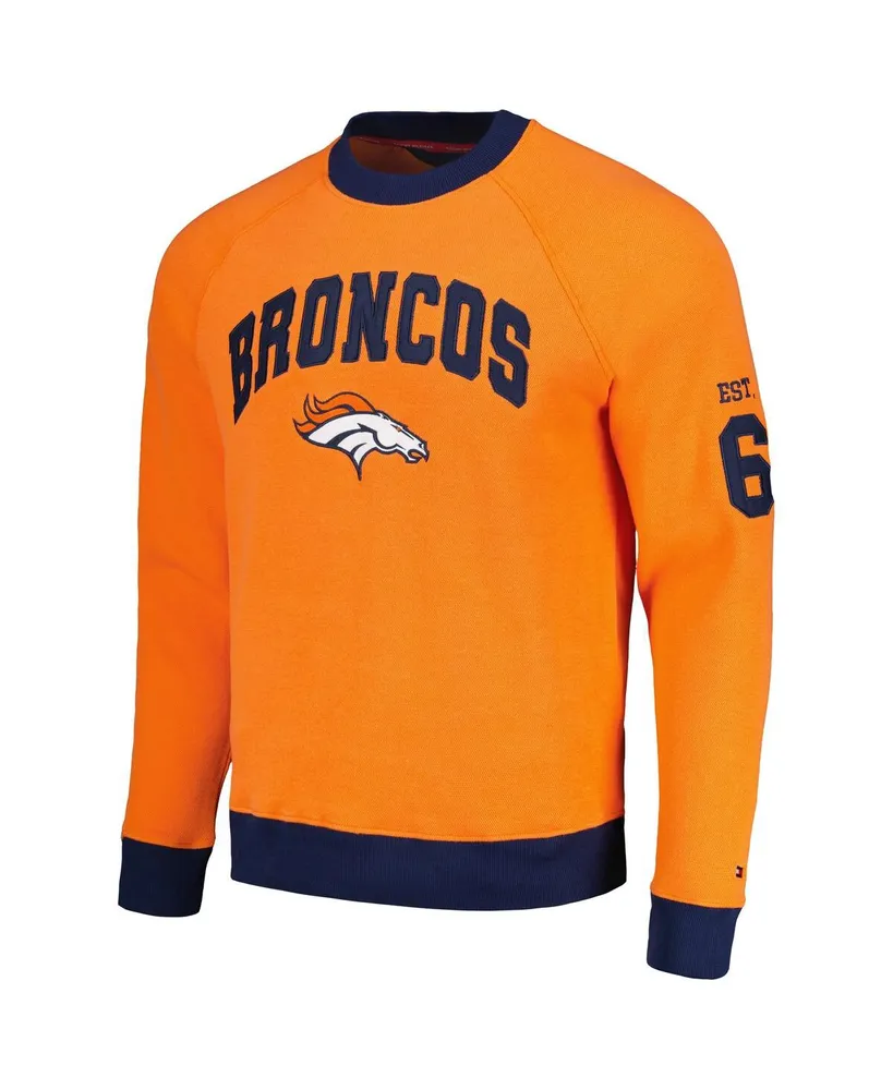 Men's Tommy Hilfiger Orange Denver Broncos Reese Raglan Tri-Blend Pullover Sweatshirt