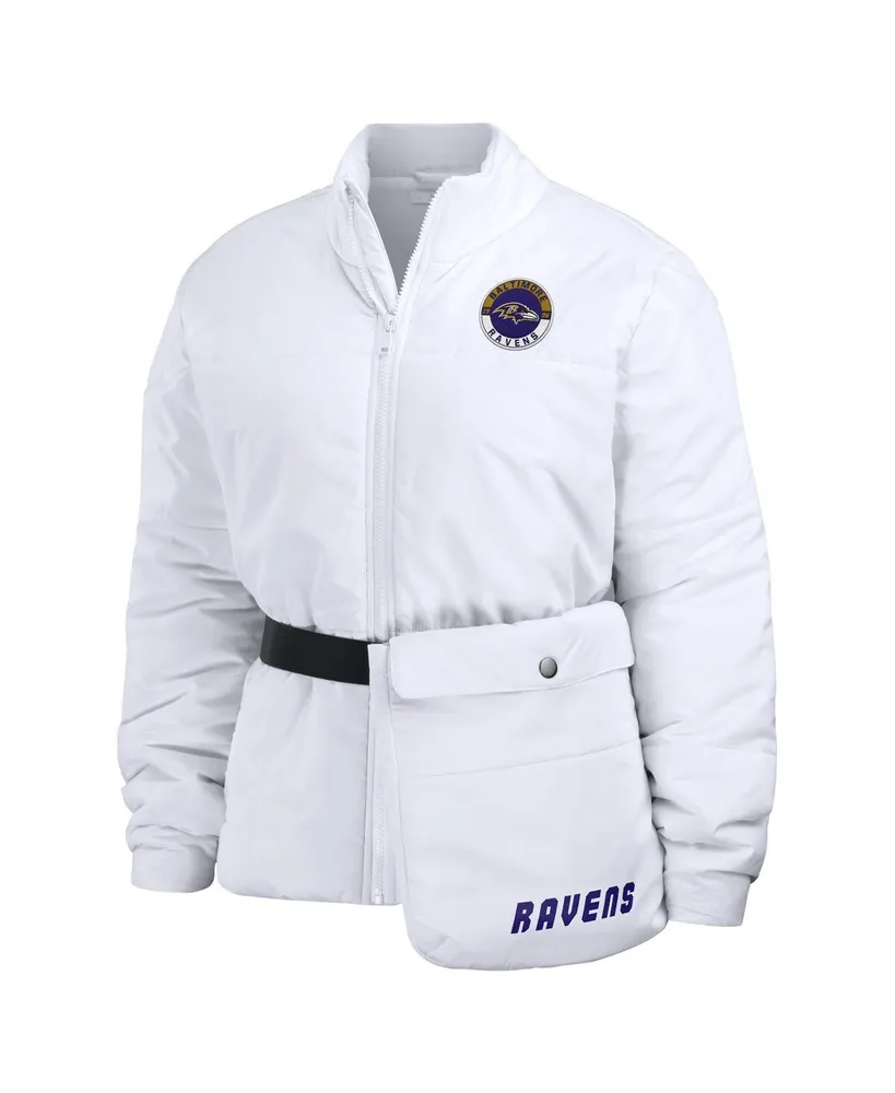Women's Wear by Erin Andrews White Baltimore Ravens Packaway Full-Zip Puffer Jacket