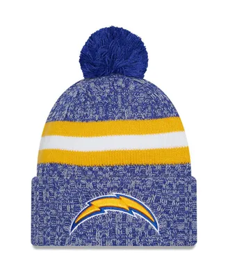 Men's New Era Blue Los Angeles Chargers 2023 Sideline Cuffed Knit Hat With Pom