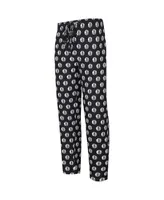 Men's Concepts Sport Black Brooklyn Nets Allover Logo Print Gauge Sleep Pants