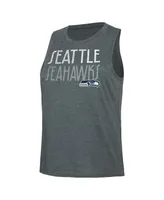 Women's Concepts Sport Navy, Charcoal Distressed Seattle Seahawks Muscle Tank Top and Pants Lounge Set